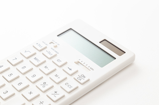 Calculator on white background