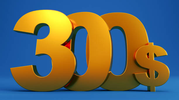 istock gold three hundred dollars on blue background, golden 300 dollars 1536717299