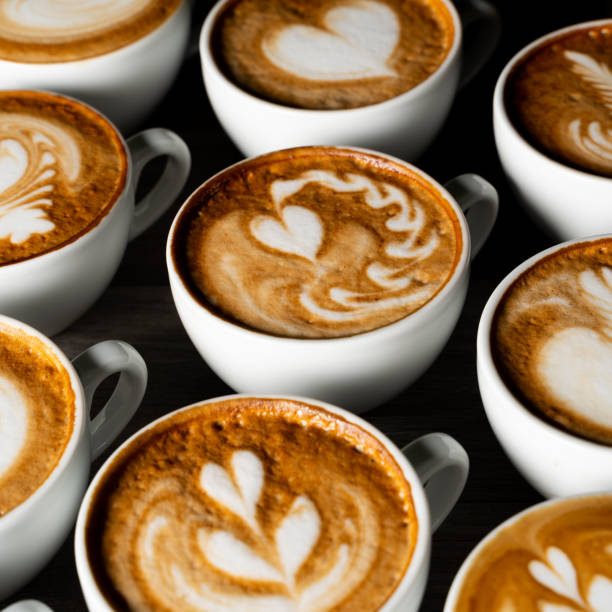 Italian cappuccino with milk cream and decorations