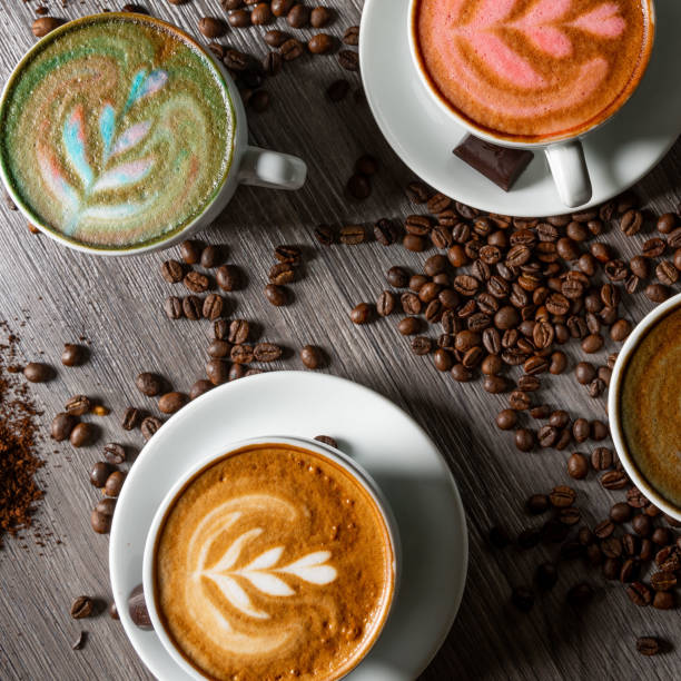 Italian cappuccino with milk cream and decorations