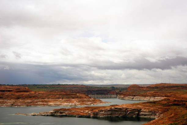 Elevated view Lake Powell in the Northern Arizona Desert