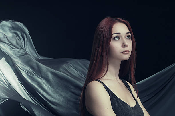 istock Beautiful woman and waving cloth 153676219