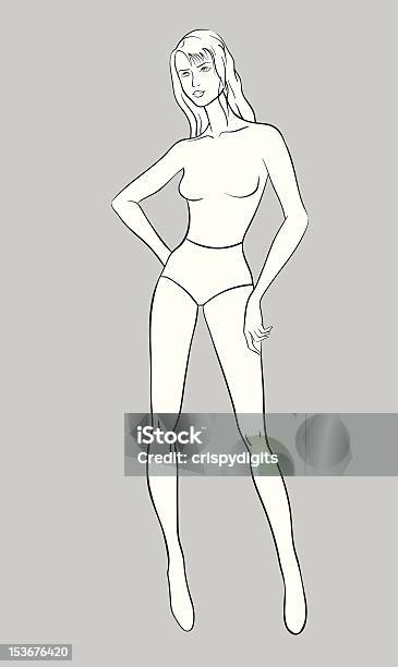 Ilustración de Mujer Moda Figura y más Vectores Libres de Derechos de Adulto - Adulto, Adulto joven, Croquis