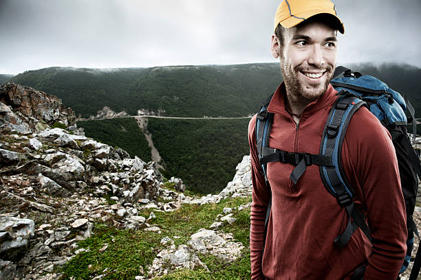 Portrait of a hiker stock photo