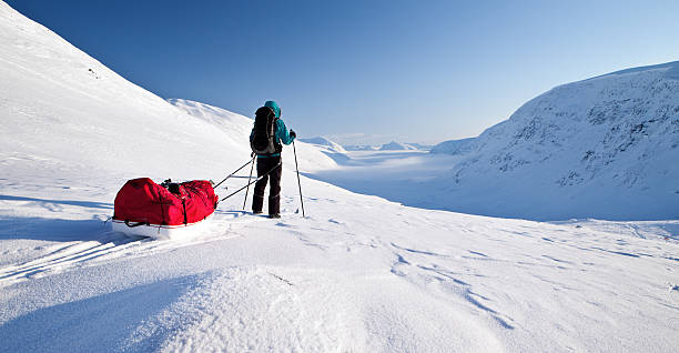 Esqui na Kungsleden - foto de acervo