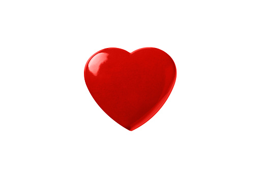 red heartisolated on white background, symbol of love