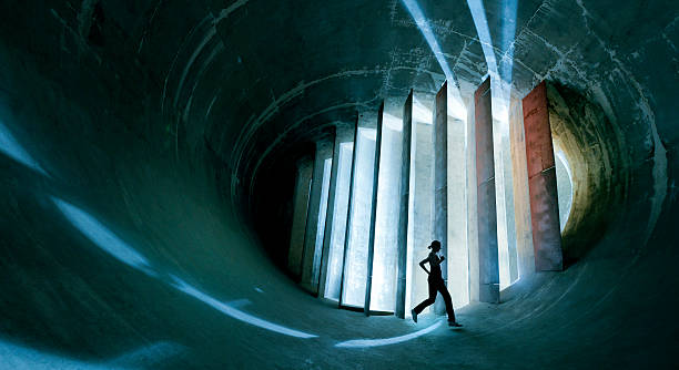 istock young woman running in futuristic environment 153677581