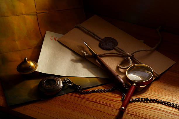 istock Vintage envelope for letter with seal 153678856