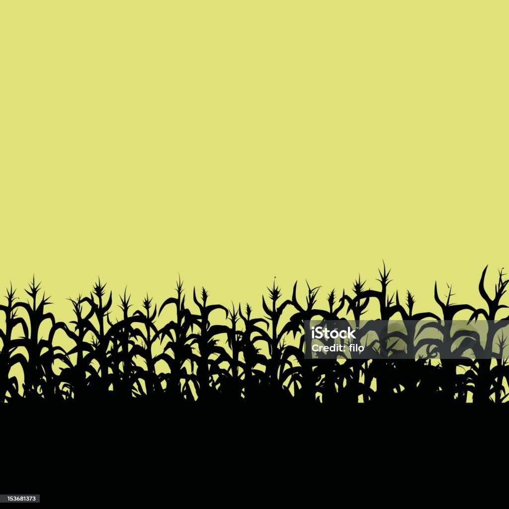 Cornfield Cornfield silhouette with copy space. Corn - Crop stock vector