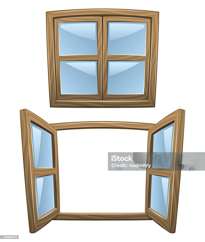 Cartoon Wooden Windows Stock Illustration - Download Image Now - Window,  Open, Cartoon - iStock