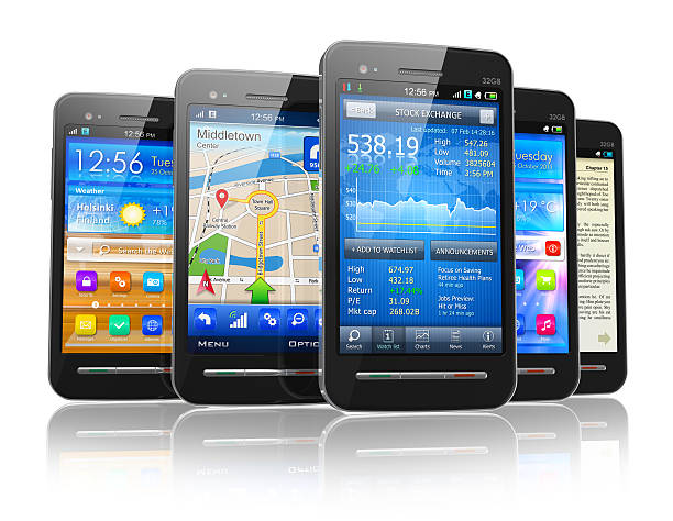 istock Set of touchscreen smartphones 153681536