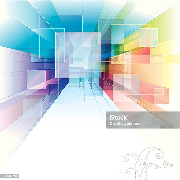 Sfondo Astratto - Immagini vettoriali stock e altre immagini di Cubo - Cubo, Prospettiva lineare, Astratto