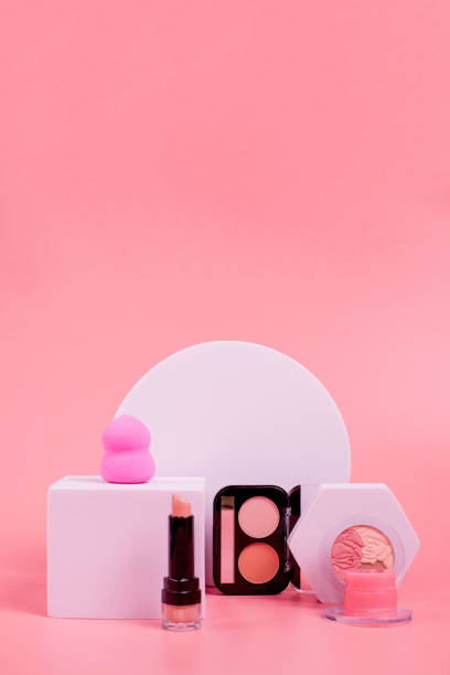istock Professional makeup tools. Products for makeup on pink background. A set of various products for makeup. 1536820136