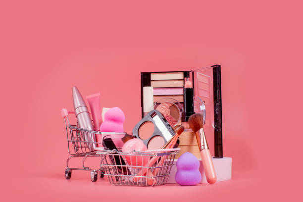 istock Professional makeup tools. Makeup products on pink background. A set of various products for makeup 1536820671