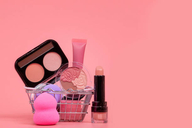 istock Makeup cosmetics such as eyeshadows, lipstick, mascara and makeup accessories. Makeup cosmetics sale concept. 1536820738