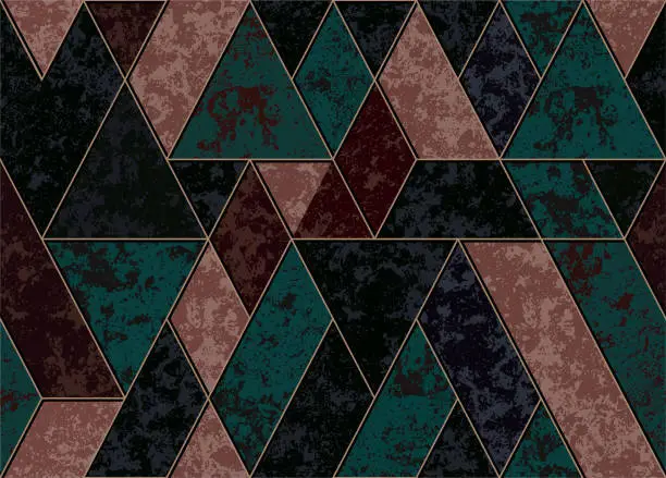 Vector illustration of seamless rhombic grunge pattern