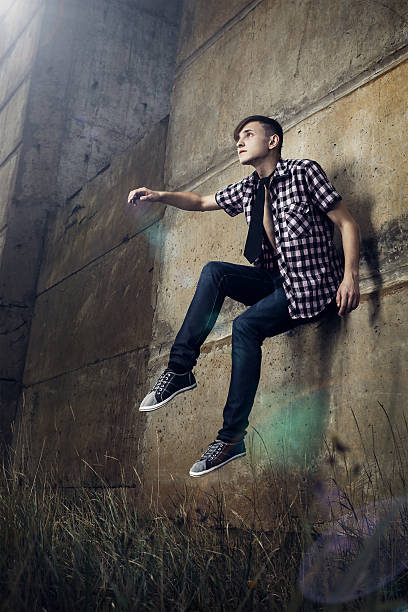 istock Flying man trying to reach the light 153684696