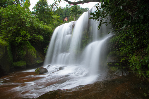 waterfall in the forest at Phulaugka mountain of Thailand