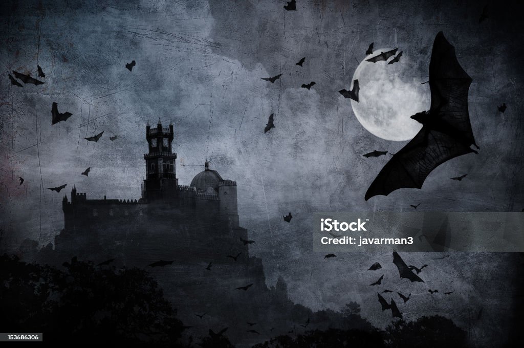 halloween background Castle Stock Photo