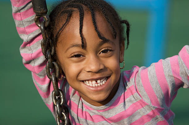 istock Young Girl Playing  On Swing  In Park 153686545