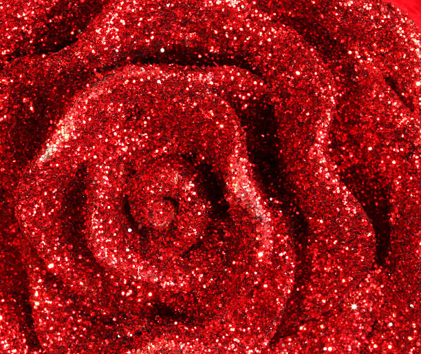 Beautiful Glittering Red Rose Background stock photo