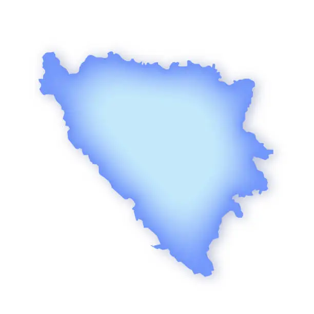Vector illustration of Bosnia and Herzegovina Soft Blue Vector Map Illustration