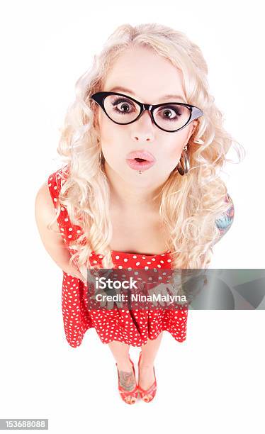 Funny Nerdy Girl Stock Photo - Download Image Now - Adult, Adults Only, Beautiful People