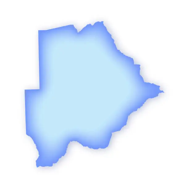 Vector illustration of Botswana Soft Blue Vector Map Illustration