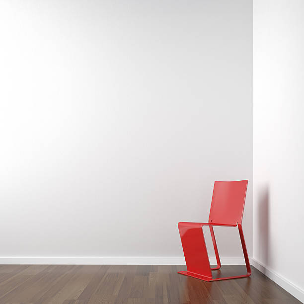 istock white corner room with red chair 153689422