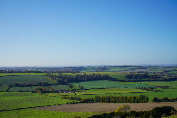 istock Views over wide open countryside and  farm fields 1536894596
