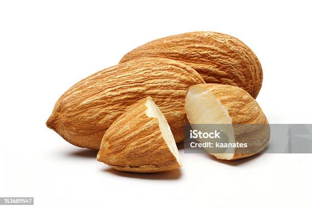 Pile Of Almonds Stock Photo - Download Image Now - Almond, Cut Out, Hazelnut