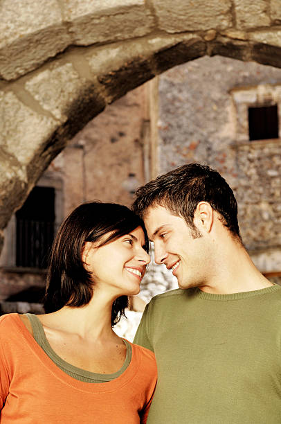 istock Portrait of a nice couple looking each other 153689820