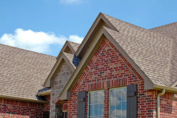 Roof Line Roof line of a house with gabels red brick tile stock pictures, royalty-free photos & images