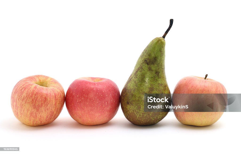 Seleção de maçãs isolada no branco - Foto de stock de Abstrato royalty-free