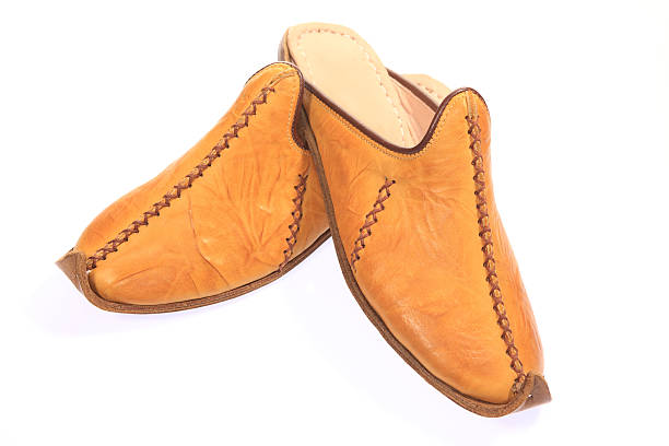 istock Slipper made of leather on white background 153691300