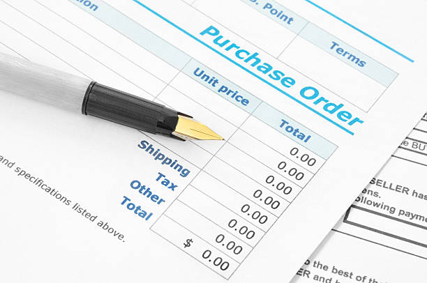 ordine di acquisto - order buying purchase order bill foto e immagini stock