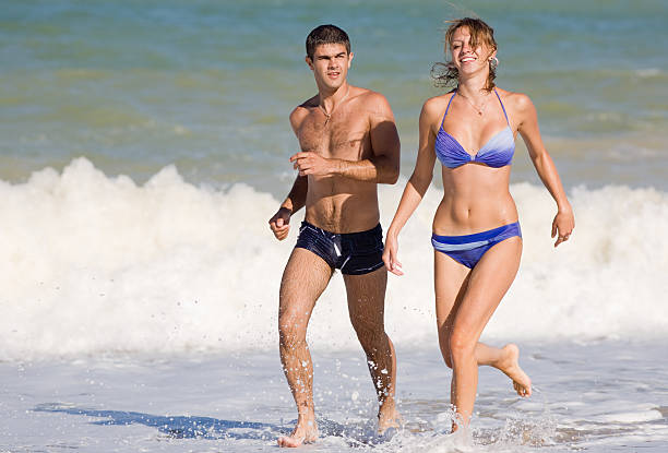 istock Attractive couple at the sea 153694305