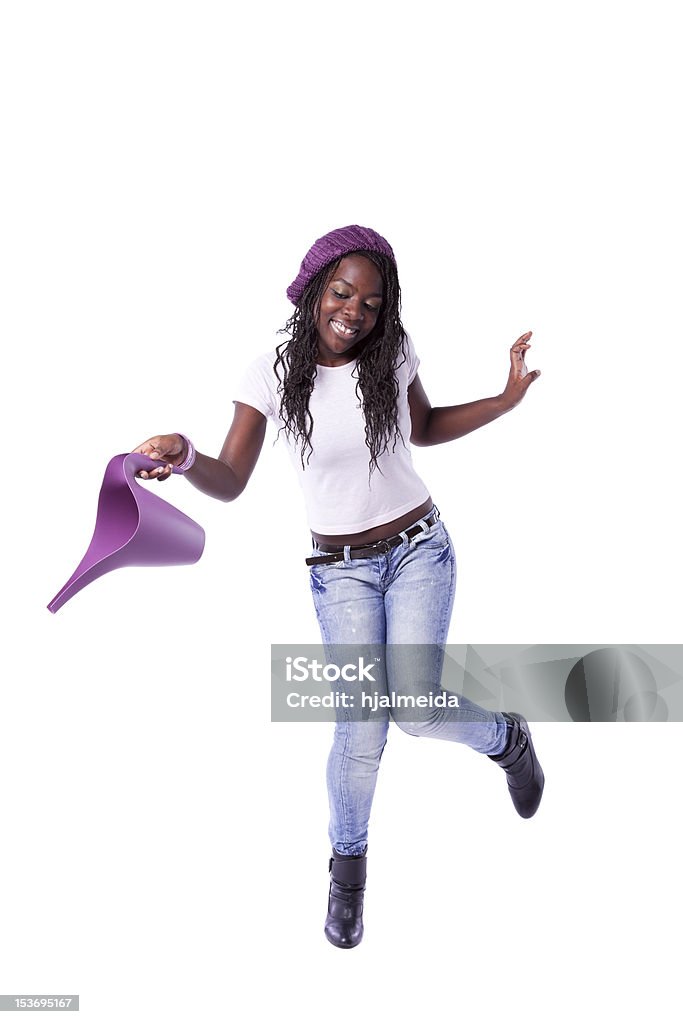 Mulher dançando com um Regador - Foto de stock de Afro-americano royalty-free