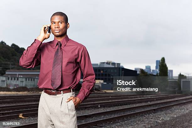 Black Businessman On The Phone Stock Photo - Download Image Now - 20-29 Years, Adult, Adults Only
