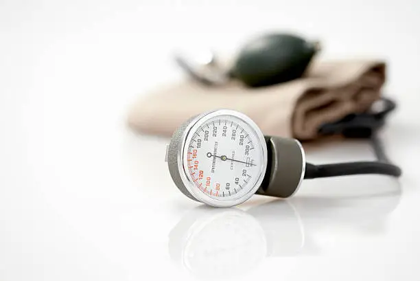 Photo of Blood pressure cuff isolated on a white background