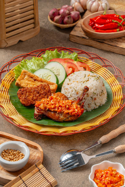 istock Geprek Chicken Orange Rice 1536965301