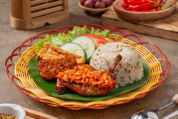 istock Geprek Chicken Orange Rice 1536967429