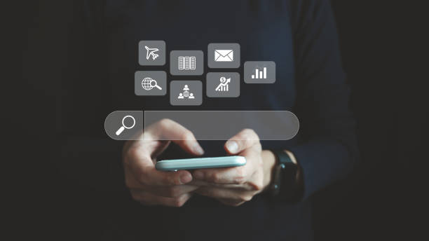 istock Search Engine optimization SEO concept, Businesswoman is using smartphone to search for information on Internet, Using the search bar, Wireless Network, big data and accessing website information. 1536970237