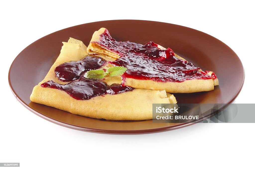 pancake con jamón dulce - Foto de stock de Blanco - Color libre de derechos