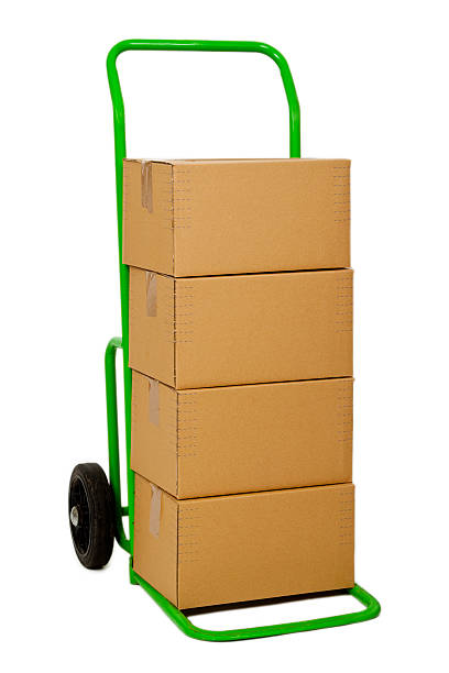 istock Hand truck with packages 153697652