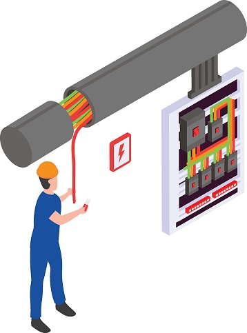 Cladding Panel Machine Icon Metalclad High Voltage Switchgear Cabinet Isometric Concept Power ...