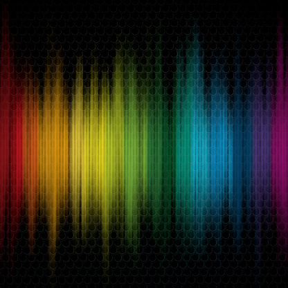 Colors of rainbow on the black metal grid