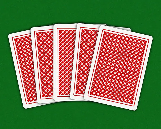 Illustration of playing-cards on a green background