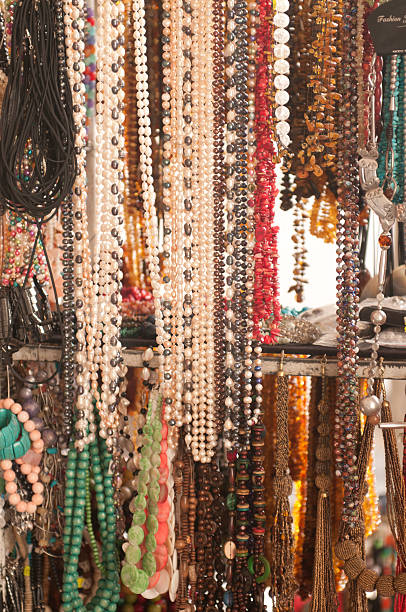 istock Many necklaces on the market. 153697886