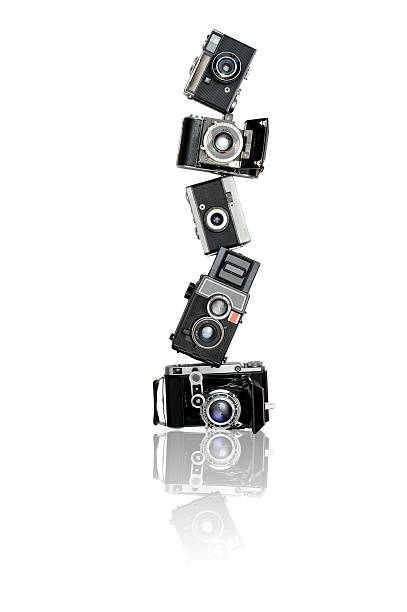 istock Pyramid of old cameras 153698443